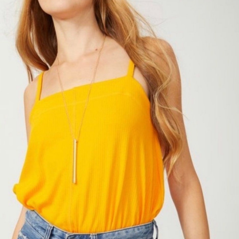 HP💖🎉 Free People Tangerine Marissa Ribbed Bodysuit in Tangerine 🍊 Size Medium - Picture 4 of 9